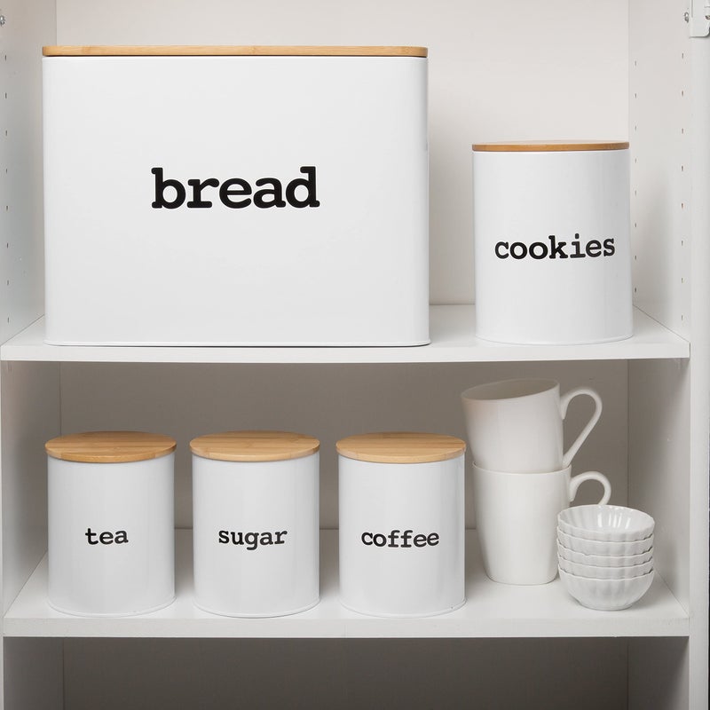Good Cooking 10 Piece Airtight Kitchen Canister Set with Lids - Bamboo Cutting & Charcuterie Board Lid - Store Tea, Coffee, Sugar, Cookies, Snacks, Bread - Coffee Bar Cart - Gift for Bakers & Kitchen Organization - Image 3
